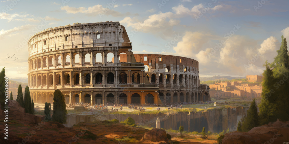 View of the Colosseum in Rome