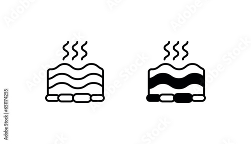 hot spring icon design with white background stock illustration