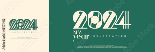 classic new year numbers 2024. with a soft and simple background. 2024 poster, 2024 brochure and 2024 new year cover.