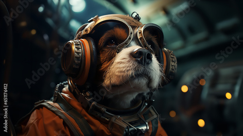 portrait of a dog as an astronaut