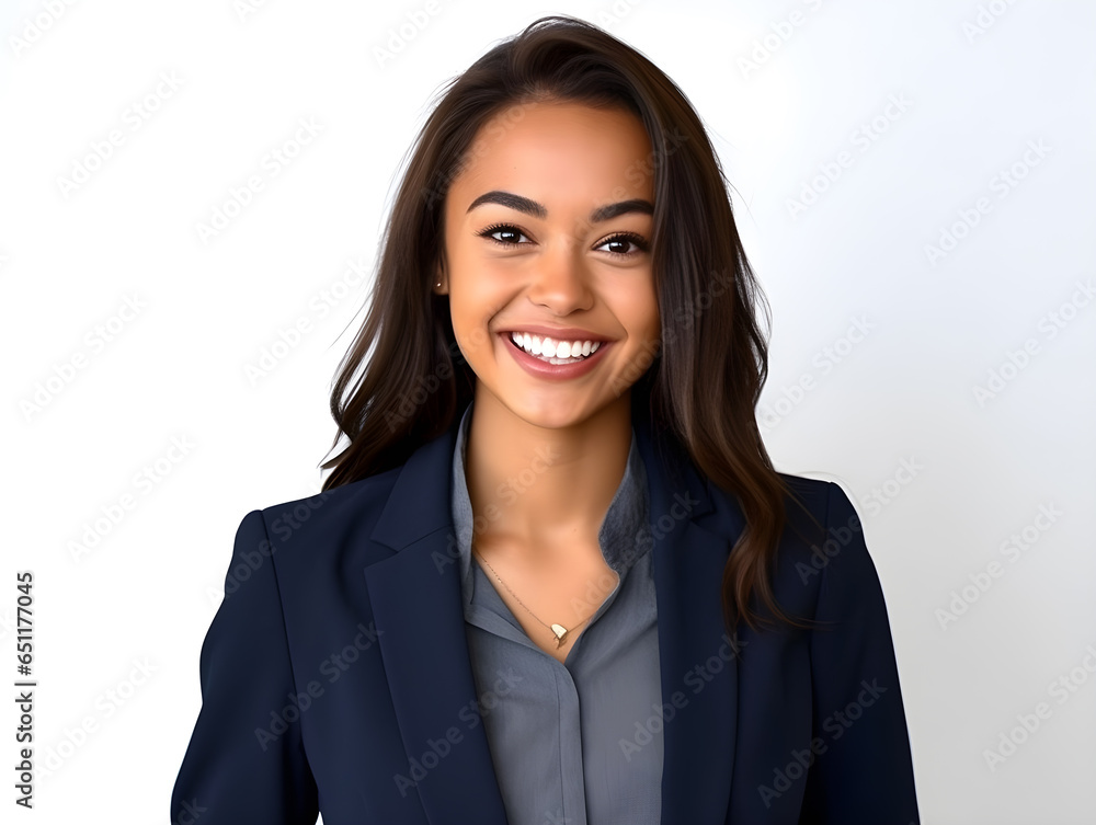 portrait of a smart young business smiling woman with no background portrait of a smart young business smiling woman with no background