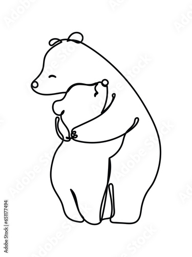 Mama bear with her toddler