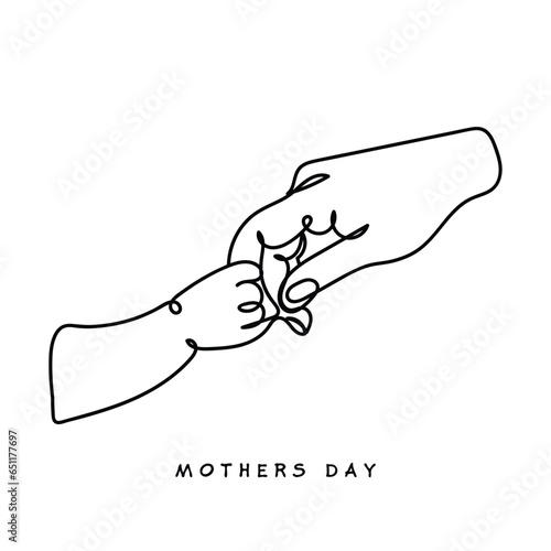 mother and kid hand on mother's day 