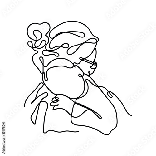 illustration of a mother and kid 