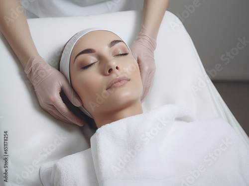 Therapy woman body young spa skin facial beauty female face care treatment massage health