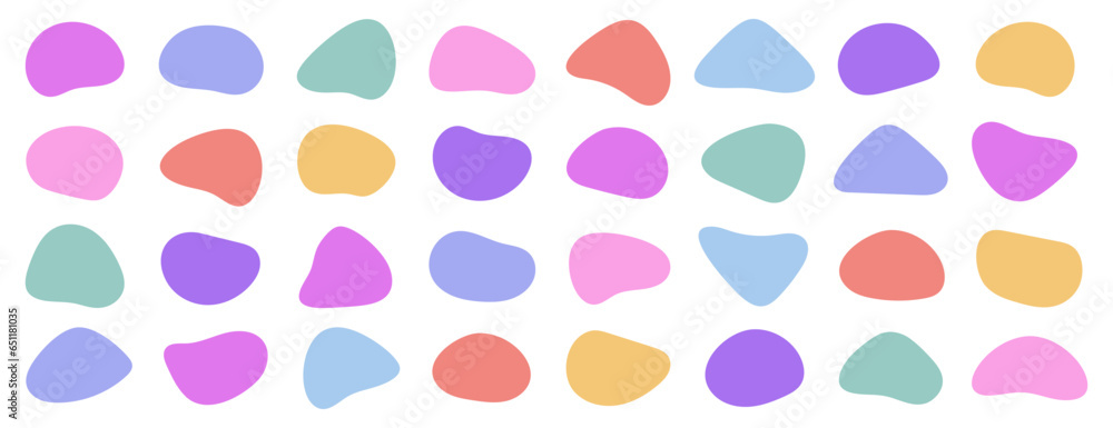 Amoeba blob shape vector illustration set Amoeba blob shape vector illustration set