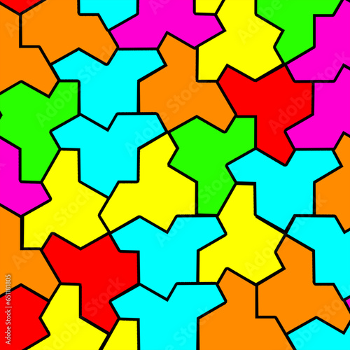 Thirteen sided shape background colorful pattern named "The Hat"