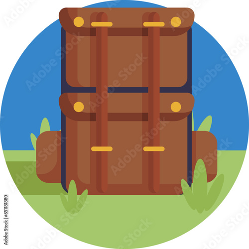 Hiking Backpack Graphic - Immerse your audience in the world of outdoor excursions with this rugged hiking backpack icon. Perfect for hiking clubs, camping gear stores, or nature-themed designs.