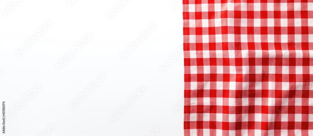 White cooking towel on isolated background top view with space