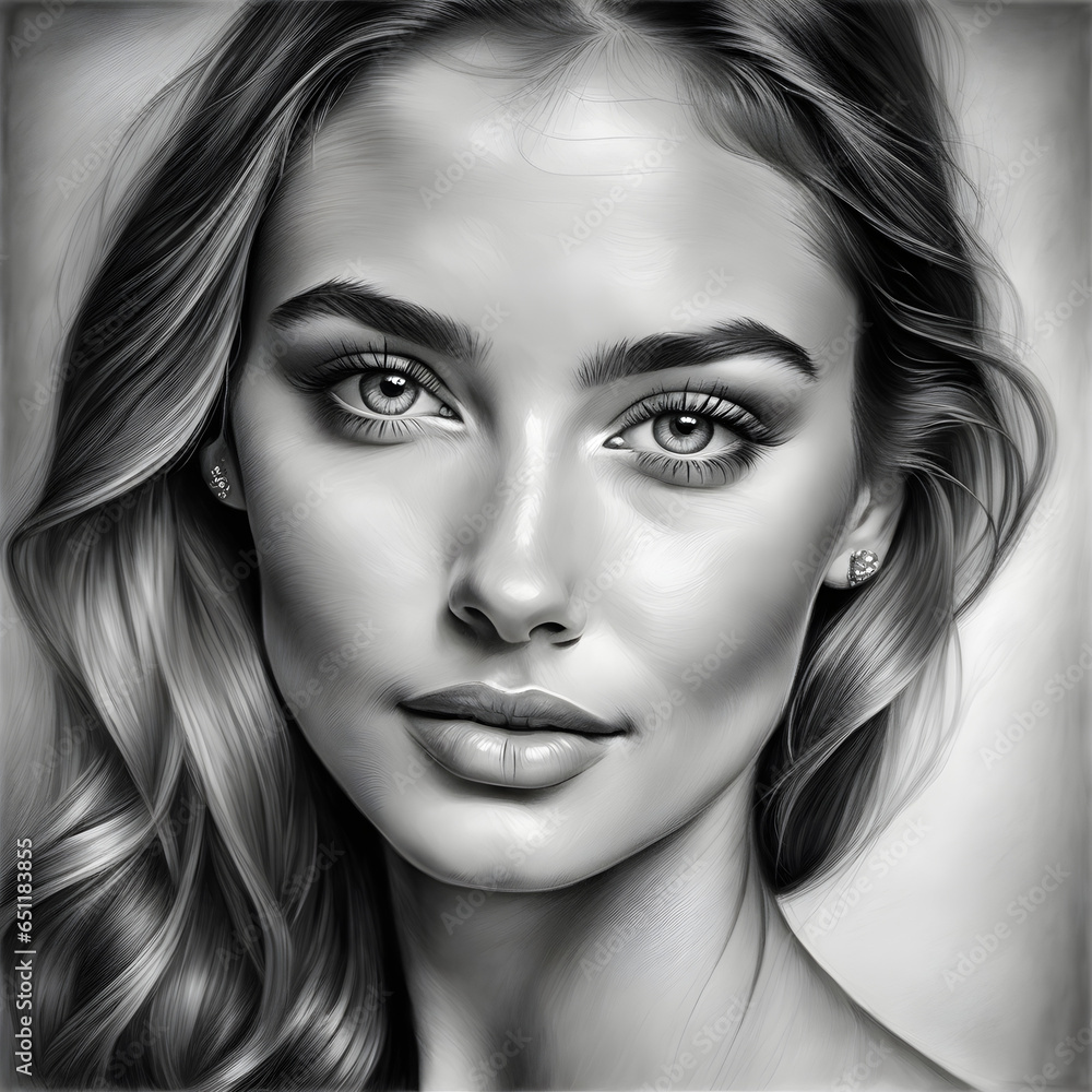 Fototapeta premium Beautiful World Beauties in Pencil.(Generative AI)