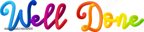 Well done fluid 3d twist text made of blended colorful circles.