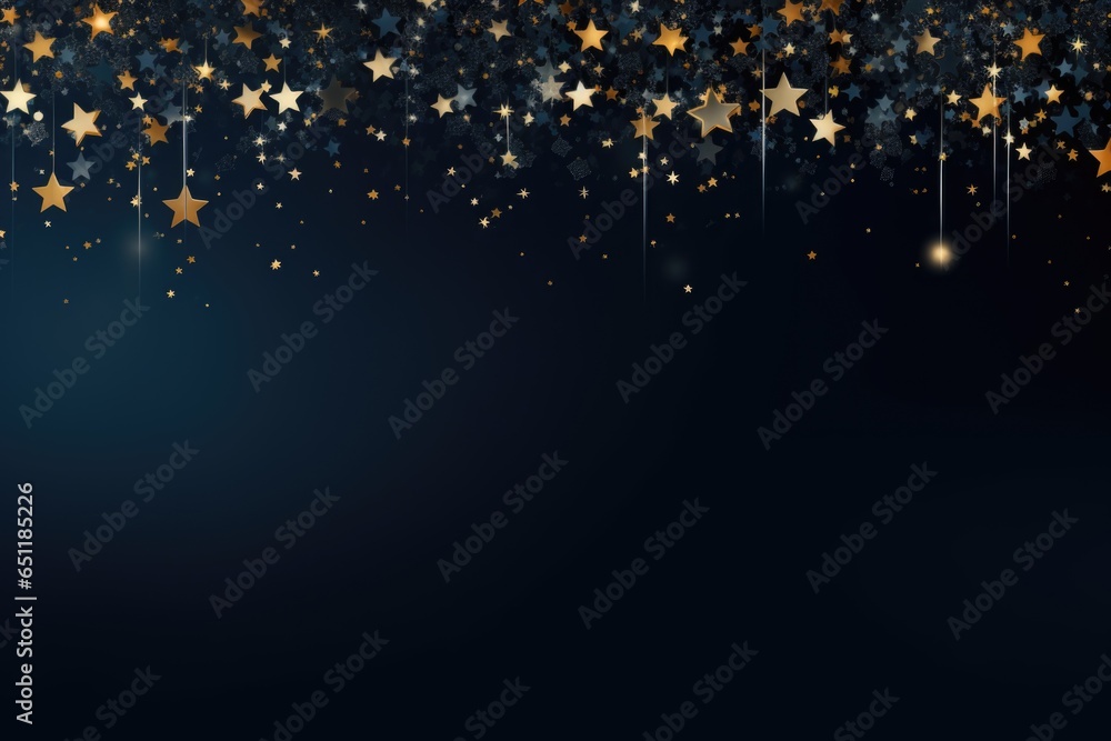 Background with Christmas decoration on dark background. Template for greeting card - obrazy, fototapety, plakaty 