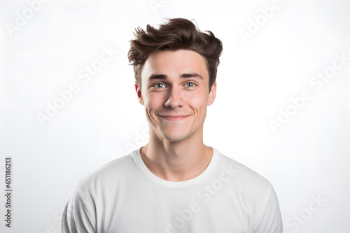 Portrait of handsome smiling man isolated on white background © Oksana