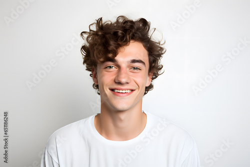 Portrait of handsome smiling man isolated on white background © Oksana