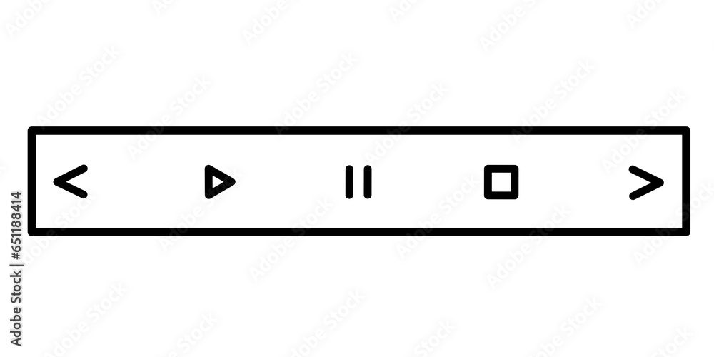 media player icon. play, stop, pause, forward and rewind button icons media player icon. play, stop, pause, forward and rewind button icons
