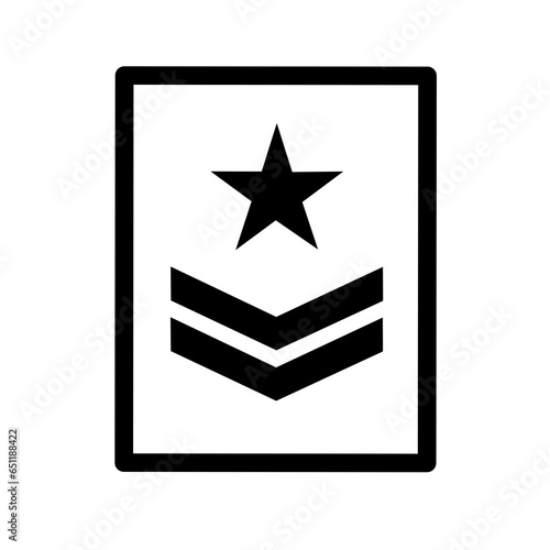 army rank emblem vector on white background