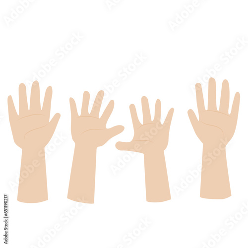counting hands isolated on white background