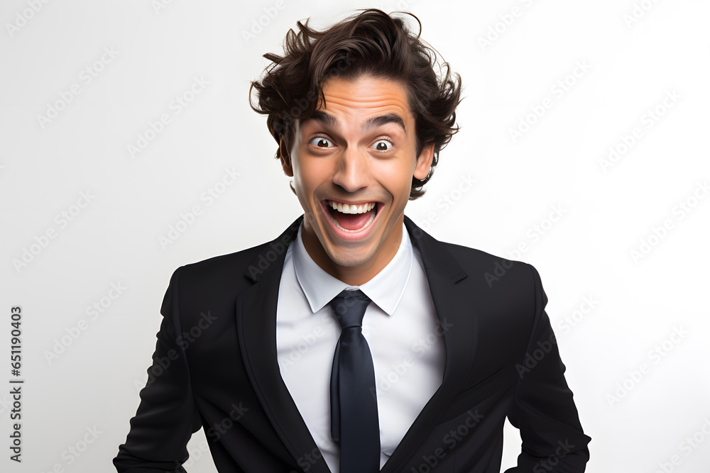 Portrait of shocked or surprised man isolated on whie background Portrait of shocked or surprised man isolated on whie background