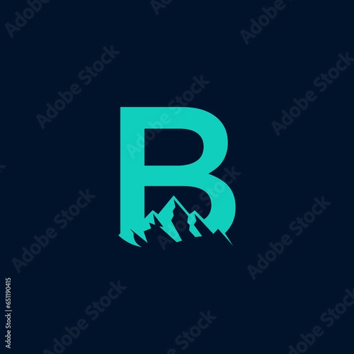 letter b with mountain