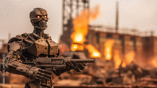 a scary-looking robot with ...