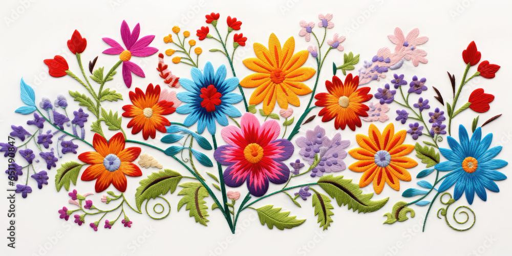 an image showing colorful mexican flower wreaths