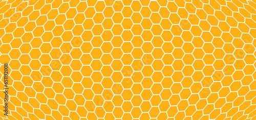 Yellow, orange beehive background. Honeycomb, bees hive cells pattern. Bee honey shapes. Vector geometric seamless texture symbol. Hexagon, hexagonal raster, mosaic cell sign or icon. Gradation color.