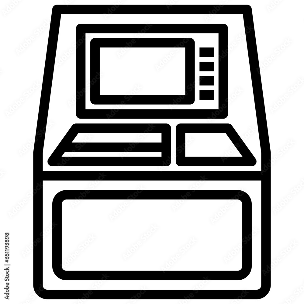 ATM filled outline icon,linear,outline,graphic,illustration