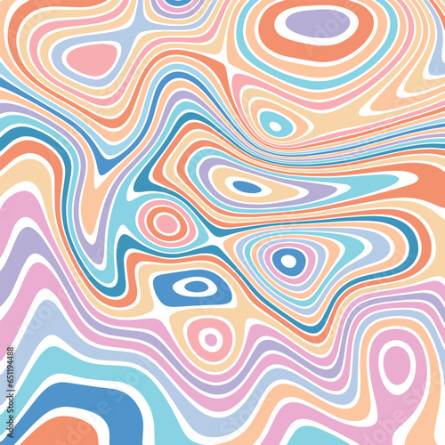 ABSTRACT ILLUSTRATION MARBLED TEXTURE LIQUIFY PSYCHEDELIC PASTEL COLORFUL DESIGN. OPTICAL ILLUSION BACKGROUND VECTOR DESIGN