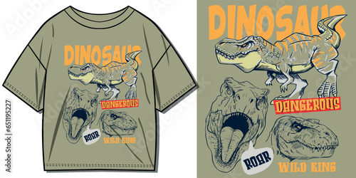 Tyrannosaurus Rex vector illustrations. For t-shirt prints and other uses