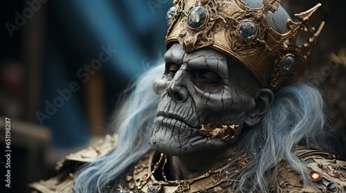 A lone zombie dressed in an ornate garment stands stoically in an outdoor setting, its enigmatic gaze hinting at a story just waiting to be uncovered