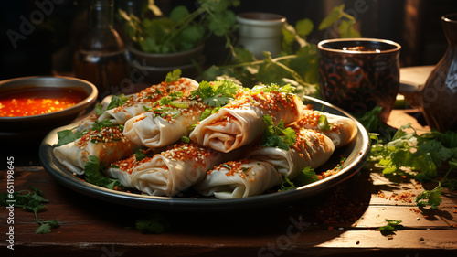 Spring rolls, typical Chinese cuisine