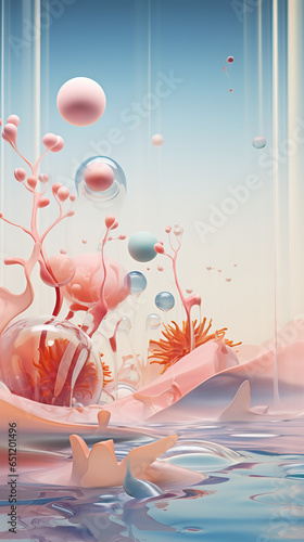 Sweet Magical Dream in a Ocean Like Surrealistic Atmosphere  photo