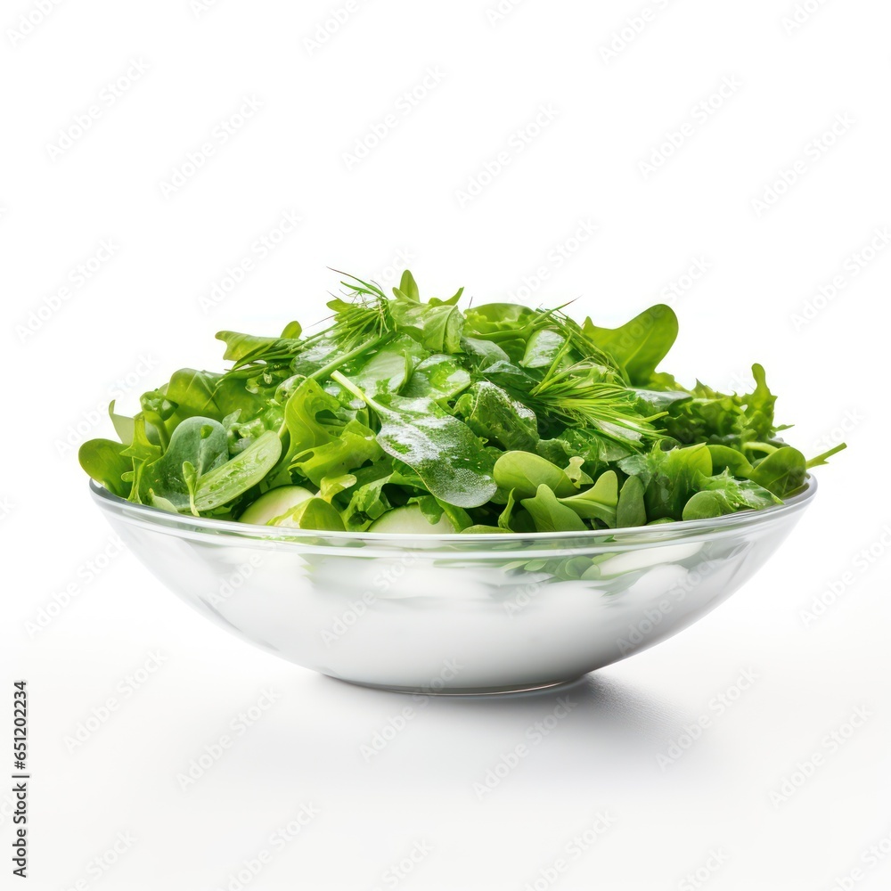 Fresh Green Salad Isolated on White Background Fresh Green Salad Isolated on White Background