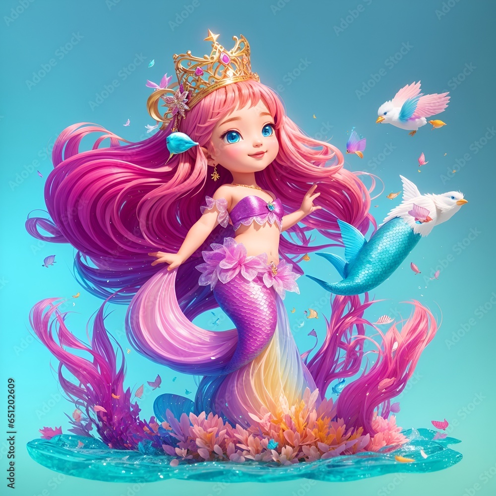 mermaid with magic wand mermaid with magic wand