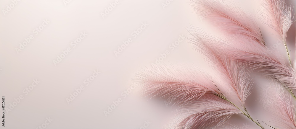 Designer template with white isolated pastel background Copy space and fluffy cane top Designer template with white isolated pastel background Copy space and fluffy cane top