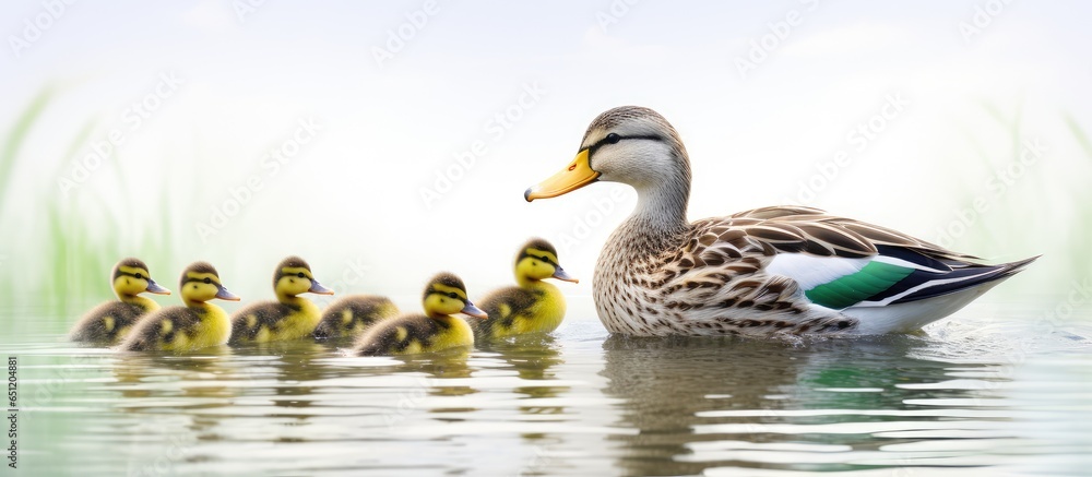 Duck in the wild isolated pastel background Copy space Duck in the wild isolated pastel background Copy space