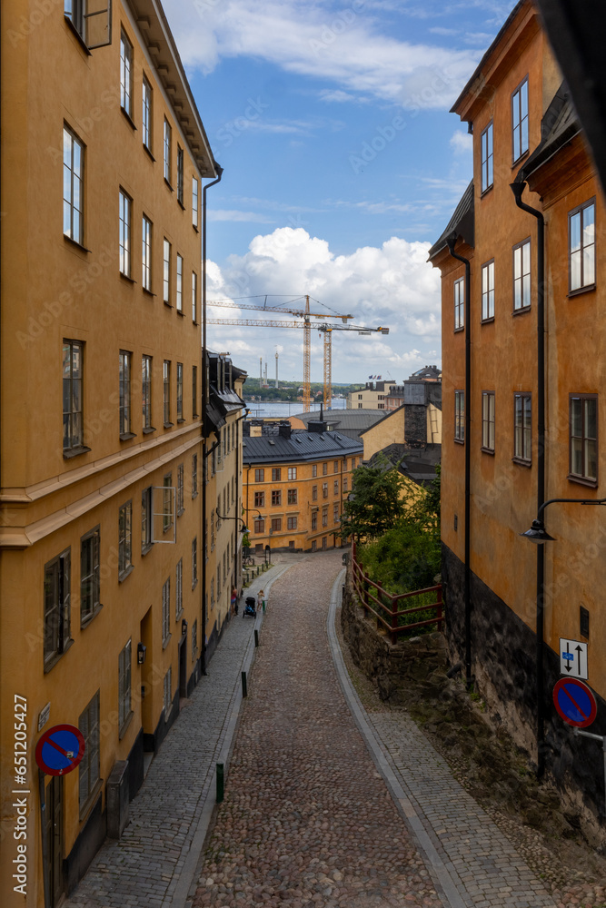 View over Maria Trappgränd, Södermalm, stockholm