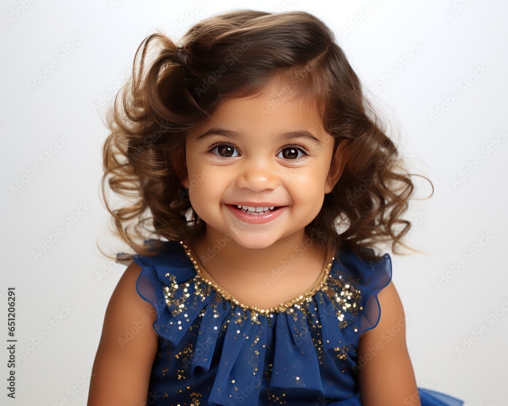 Adorable 2-Year-Old Indian Princess in Royal Blue and Gold - Heart Stealer Adorable 2-Year-Old Indian Princess in Royal Blue and Gold - Heart Stealer