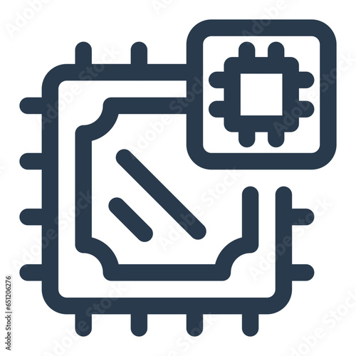 Microchip for STEM vector icon