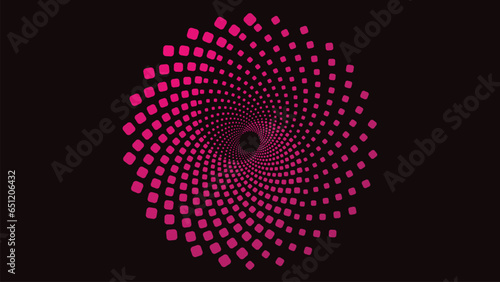 Abstract vortex spiral symbol background for your creative project. This festival dotted spinning ball can be used as logo or banner.