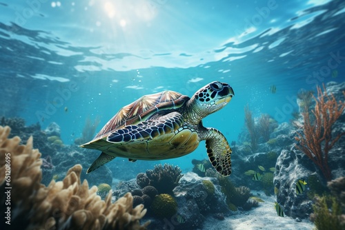 green sea turtle, Generative AI © Silvanir