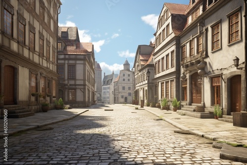 narrow street in the town, Generative AI