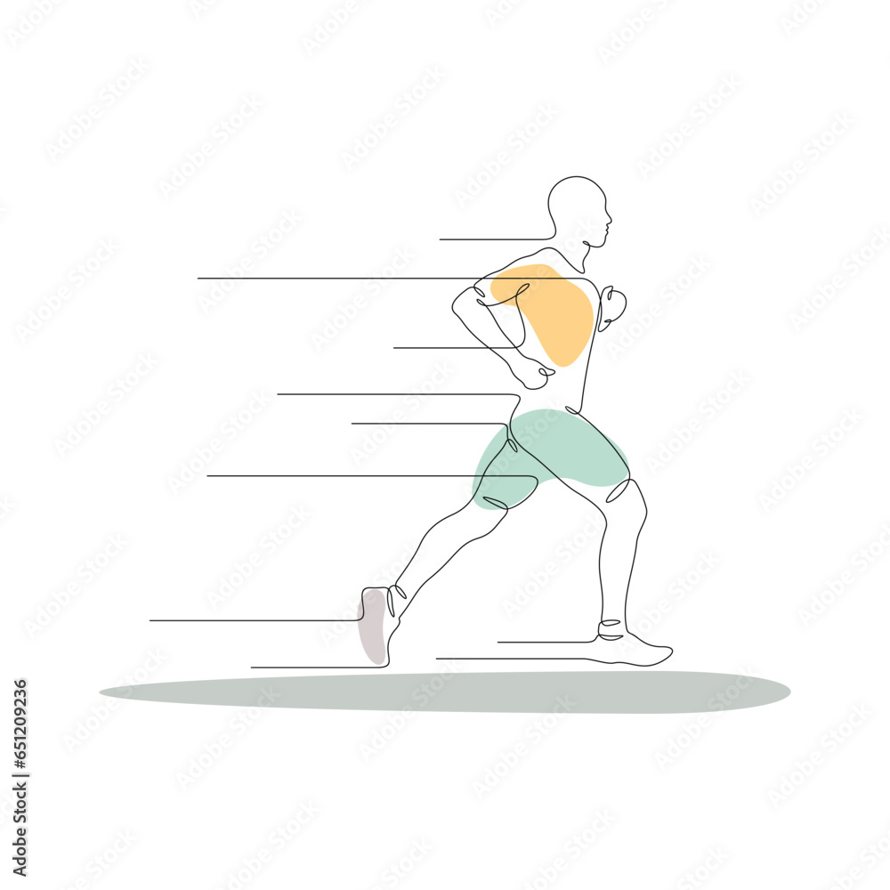 One line art of abstract male running , wall decor vector illustration design.can be used for wall art, print, cover design, poster illustration, card, t-shirt print, etc