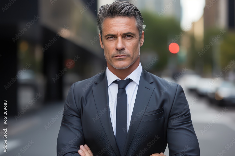 Confident middle-aged Australian man in business attire exudes professionalism Confident middle-aged Australian man in business attire exudes professionalism
