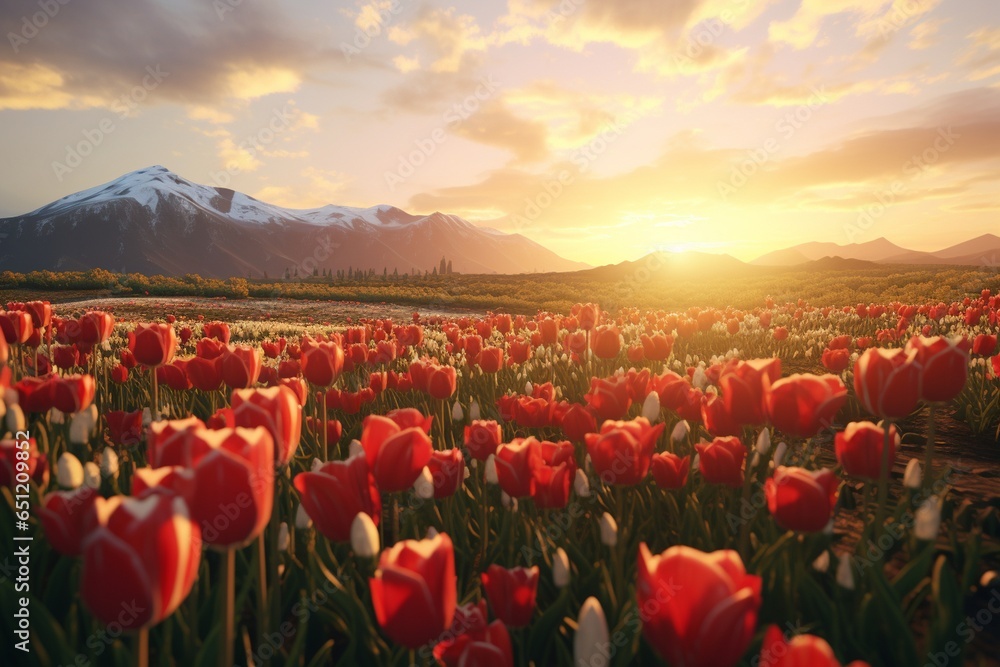 tulips in the mountains, Generative AI