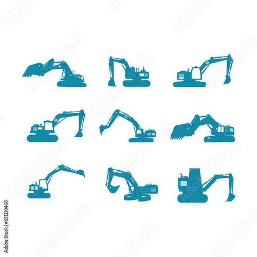 set of excavator logo vector illustrator