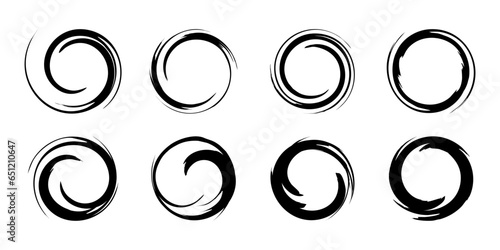 circle black enso zen, circle brush stroke, black abstract circular, grunge spiral
