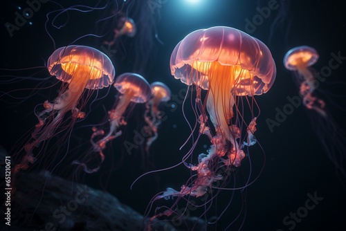 jelly fish in aquarium, Generative AI © Silvanir