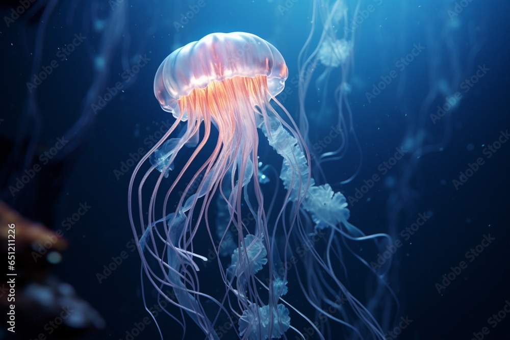 jelly fish in the aquarium, Generative AI