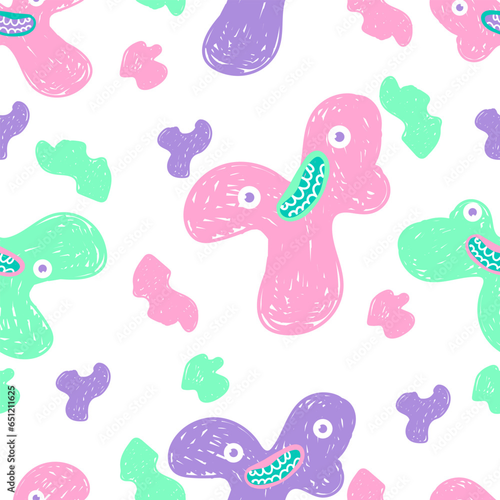 monsters seamless pattern